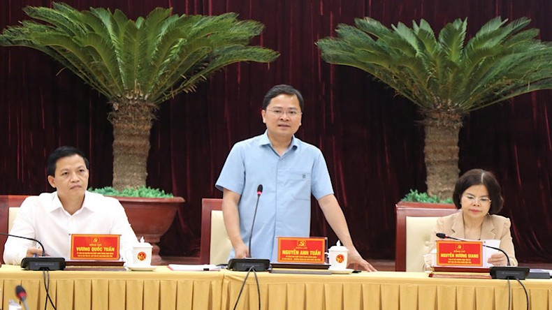 Bí thư Tỉnh ủy Bắc Ninh Nguyễn Anh Tuấn phát biểu kết luận hội nghị.