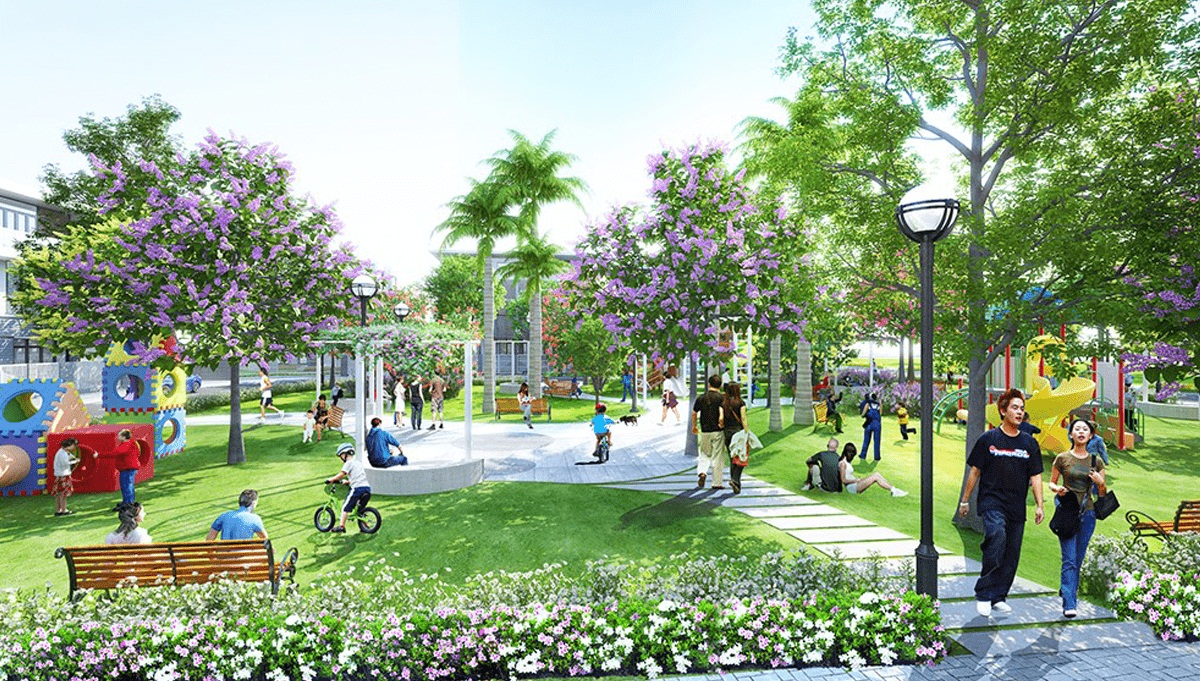 Mỗi phân khu tại Hồng Hạc City đều được bố trí vầ thiết kế rất nhiều công viên nội khu