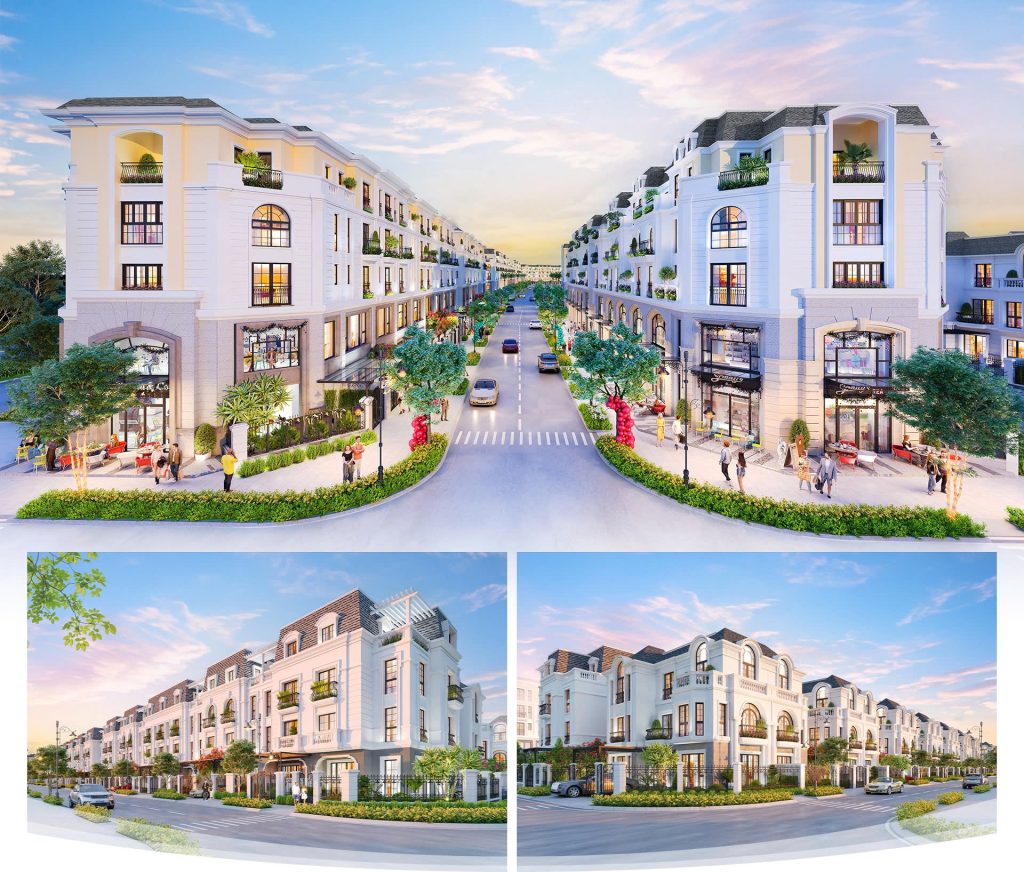 Hình phối cảnh 3D một số khu phố tại phân khu Hồng Phát.